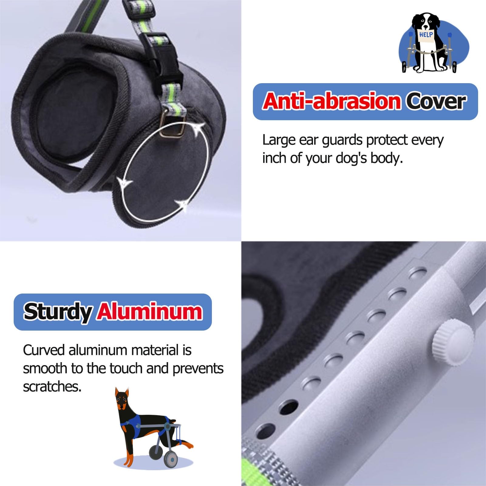 Amazon.co.jp: 大型犬用調節可能な犬用車いす – 軽量2輪アルミカート